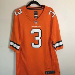 Denver Broncos Russell Wilson #3 Football Jersey shirt Orange Men's XL NFL